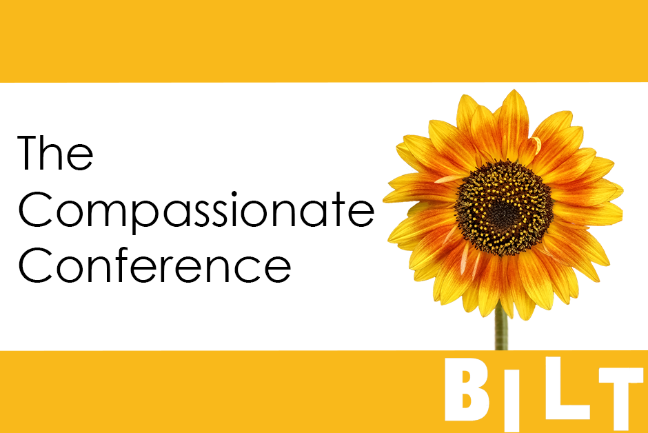 The Compassionate Conference logo, the conference name is accompanied by a sunflower.
